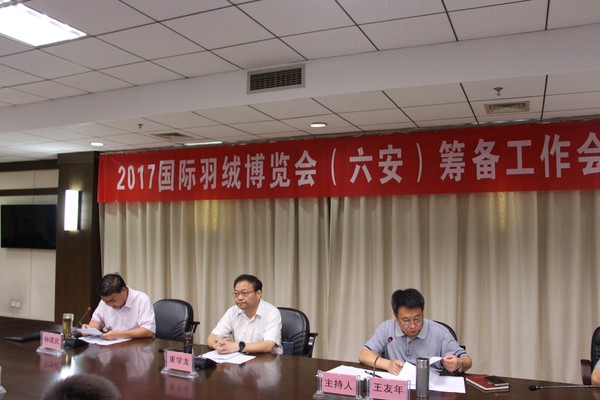 束学龙出席2017国际羽绒博览会（六安）筹备会